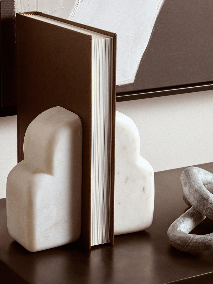 2x Savio Bookends Marble White 4