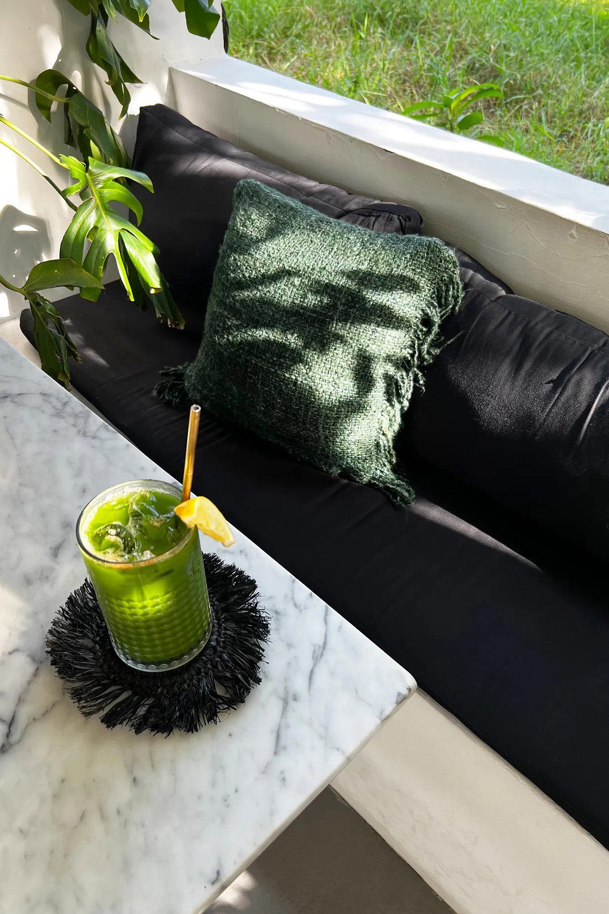 Fringe Rafia Sottobicchiere Nero 4