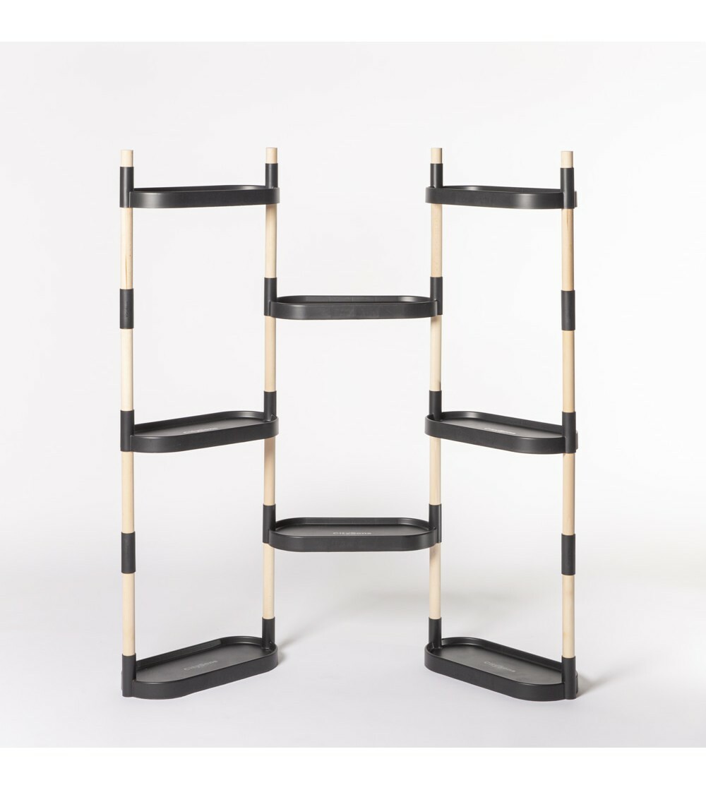 Modular plant stand with 8 shelves Black 1