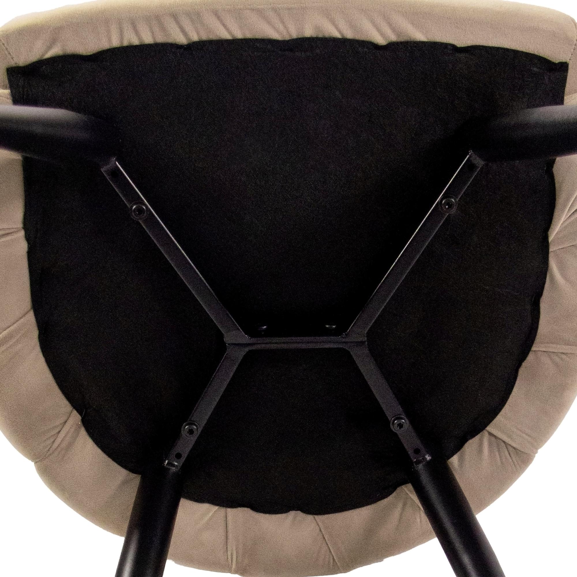 SCALLORE Dining chair in shell shape velvet light brown 5