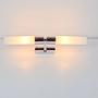 Vintage Wandleuchte Glas Metall Silber 1980er Jahre 3