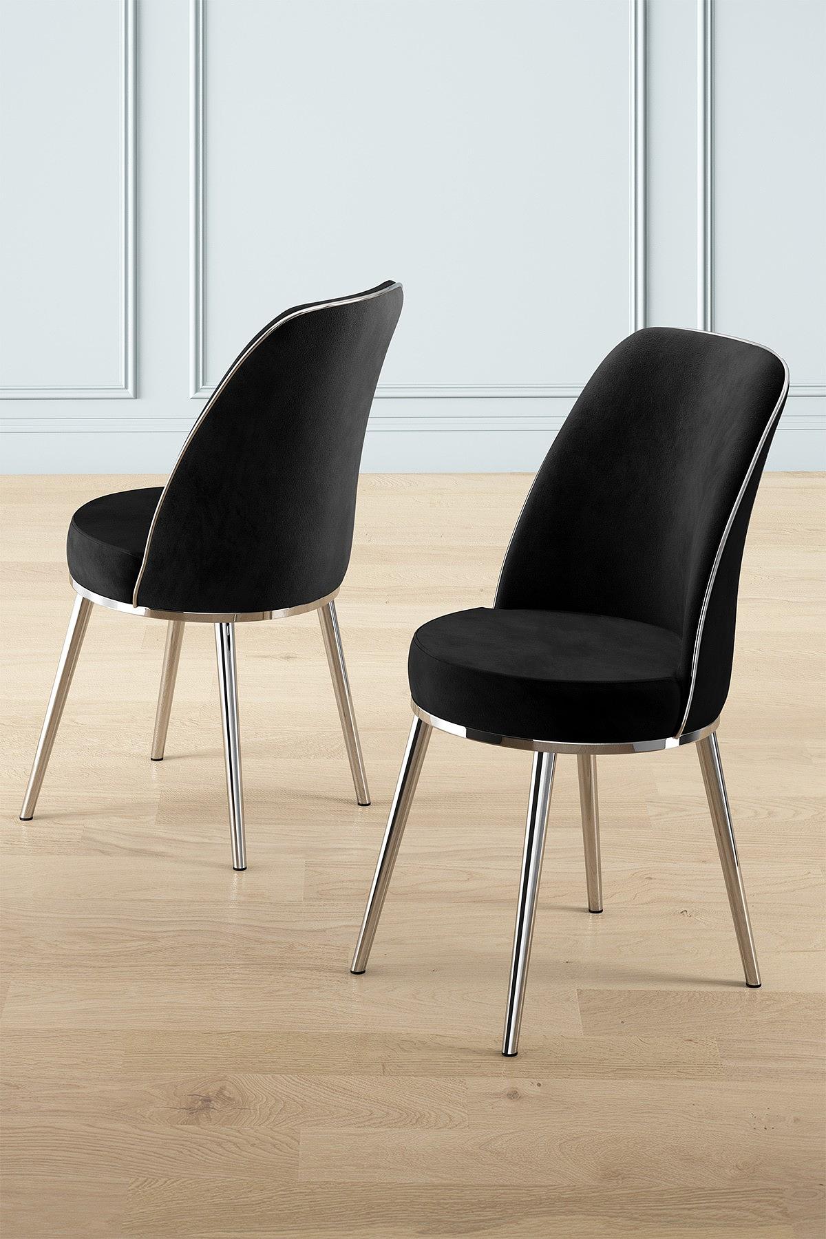 2x Set di sedie Pefa nero e cromo 1