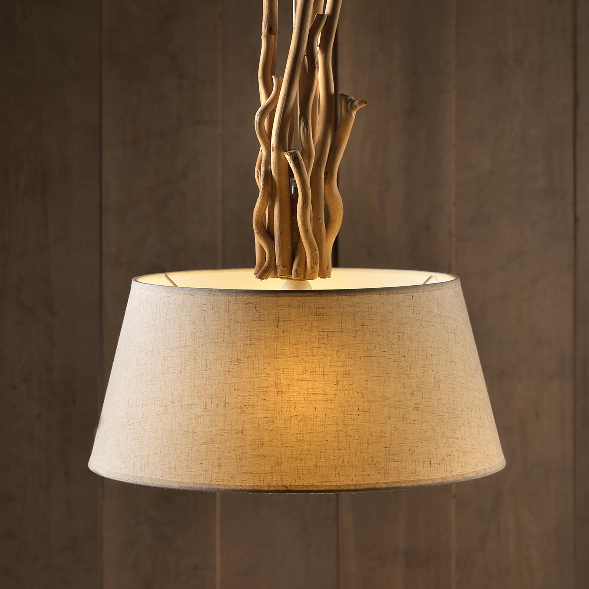 Woody Pendelleuchte Typ A Baumwollstoff Weiß 1