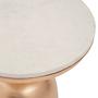 Amira White Marble Top Gold Base Beistelltisch
 1
