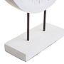 Fidel Distressed White Carved Wood Große Runde Skulptur
 6