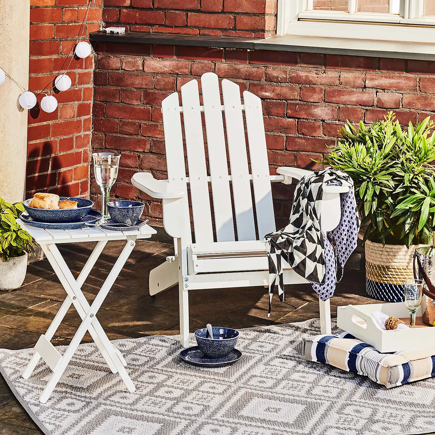 Ethno I In-/ Outdoorteppich Grau 1