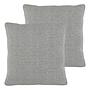 2x Hudson Lounge Cushion Set Woven Fabric Saia Light Grey 75x75x17cm 0