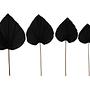 4x Dekoratives Palmblatt Schwarz 1