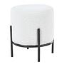Upholstered stool Bumyra Bouclé White 1