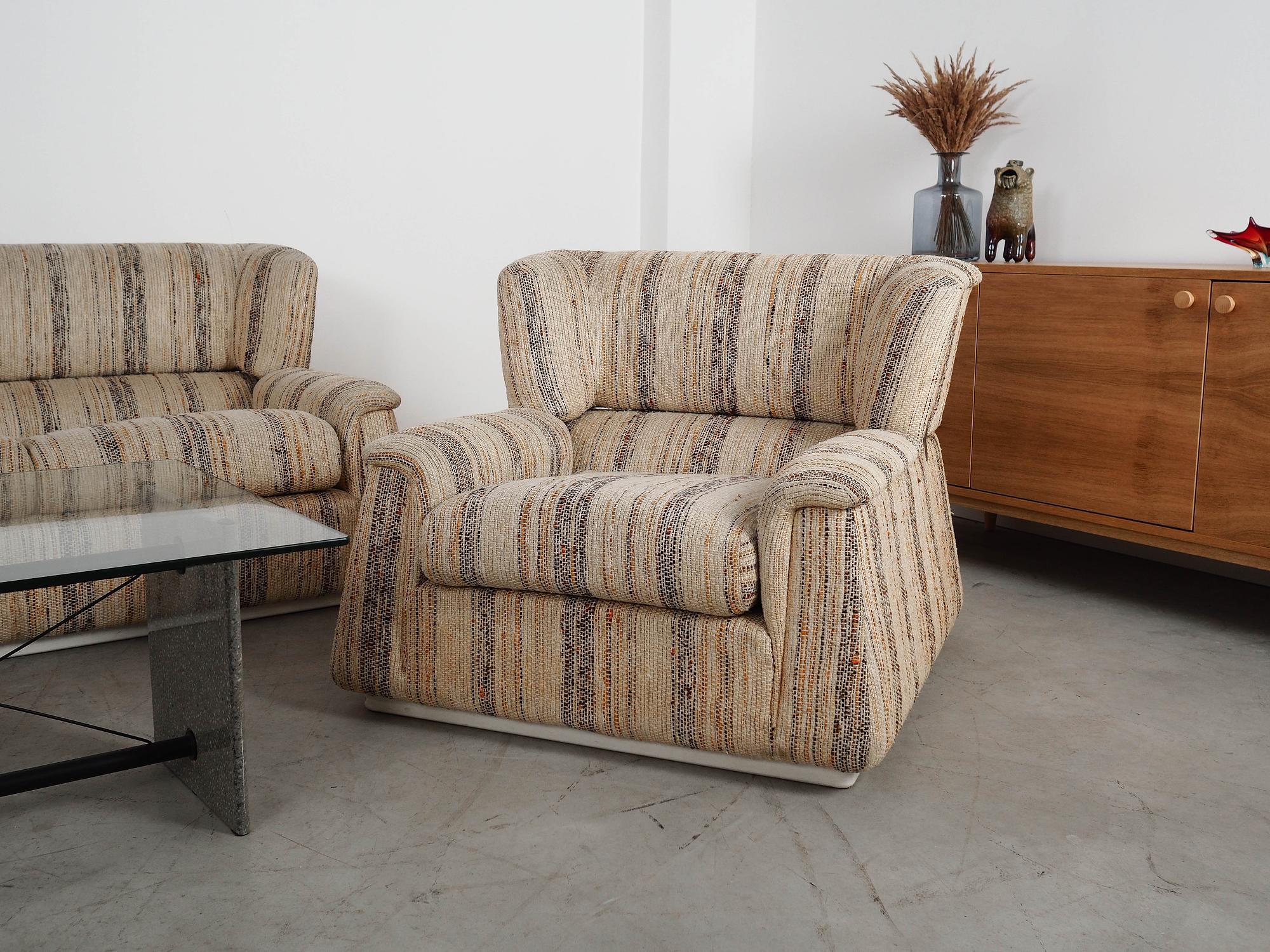 Saporiti Lounge Chair Fabric Beige Wood 1960s 7