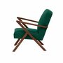 Retrostar Sessel New Life Nussbaum Beizung Opalgrün 3