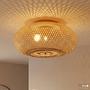 Zelux ceiling light 1-bulb bamboo iron 1