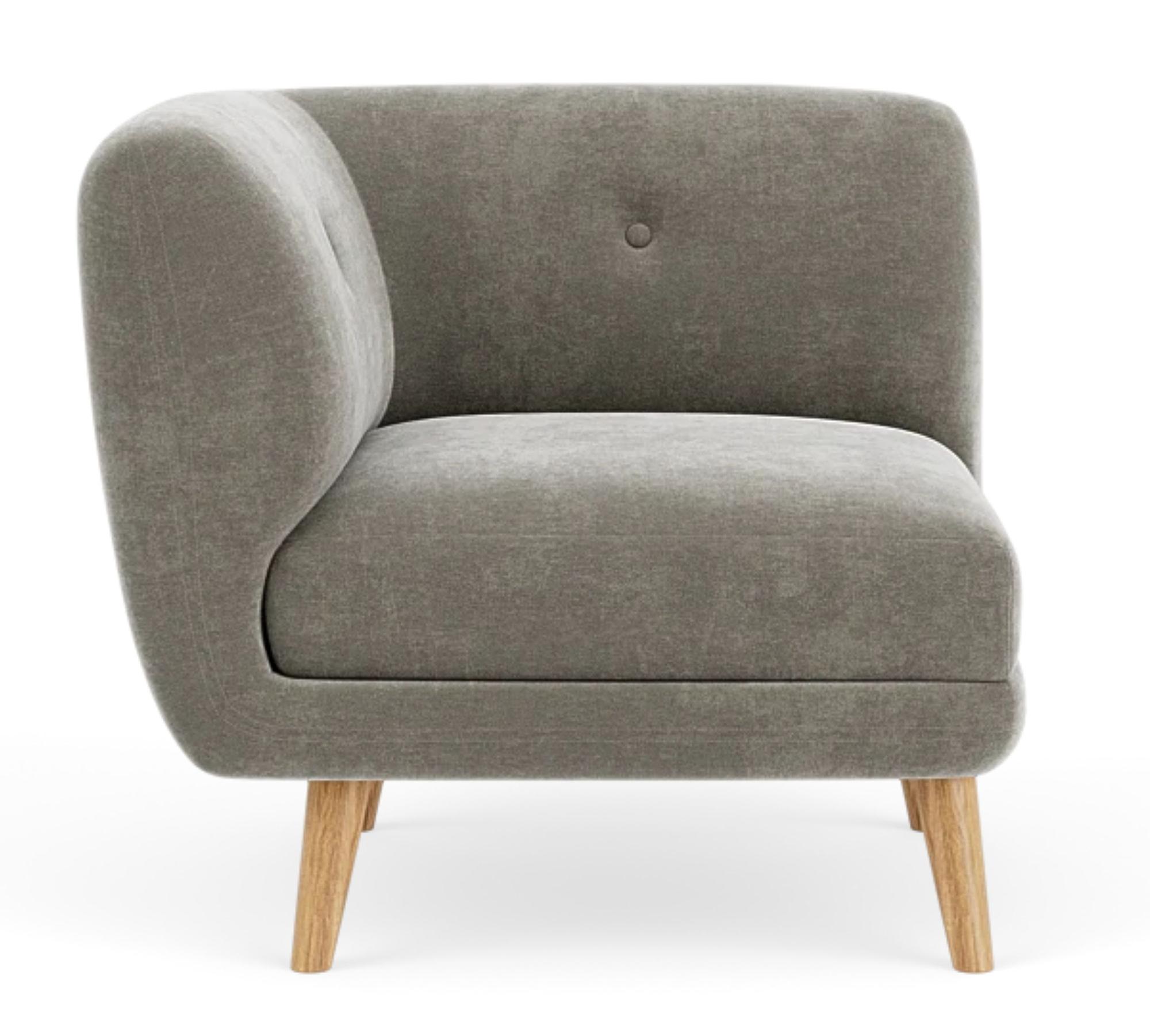 Alfred 1-Sitzer Eckmodul Links Planet Grey Green 0