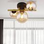 3-Flammig LED-Deckenleuchte Riha Typ B Farbglas Eisen 3