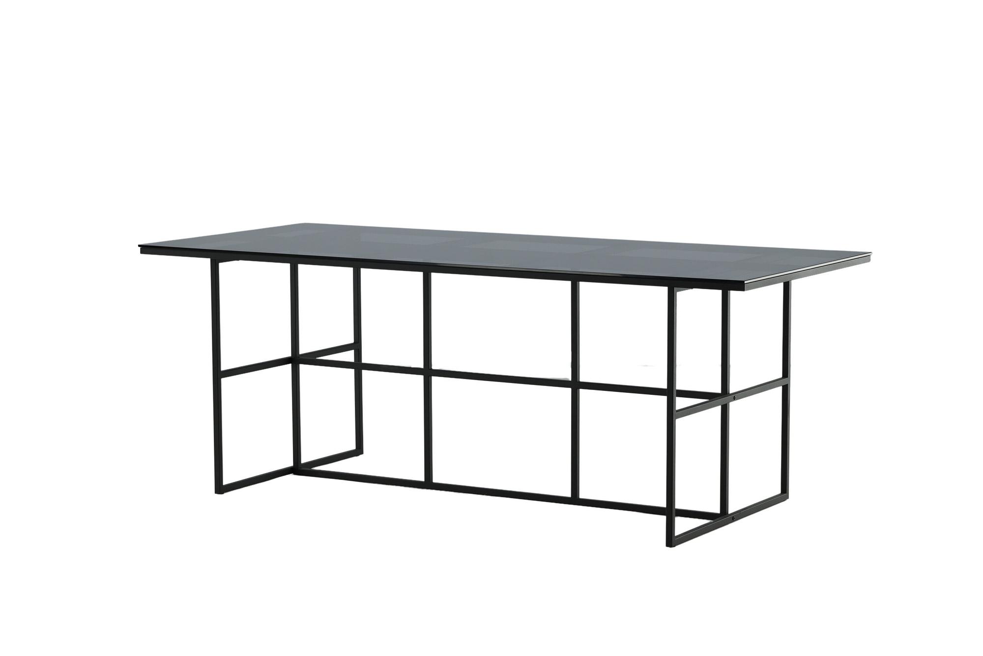 Leif Dining Table Black Smoked Glass 7