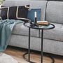 Stain Side table Safety glass Steel Black 2