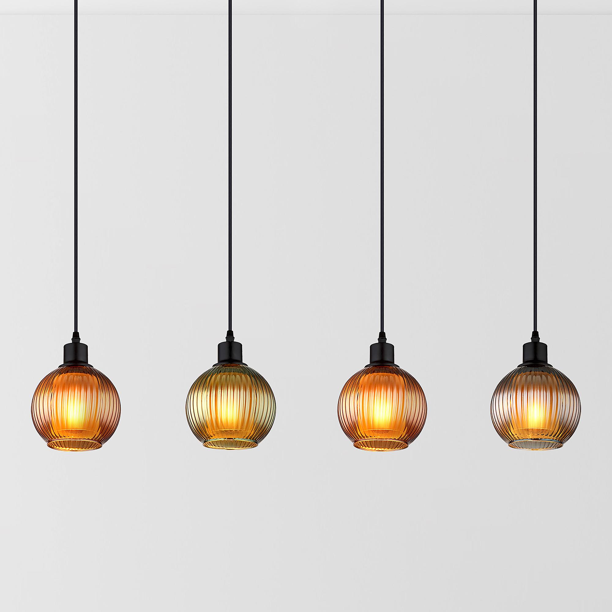 Pendant light Zumba Type B 4-light colored glass iron 0