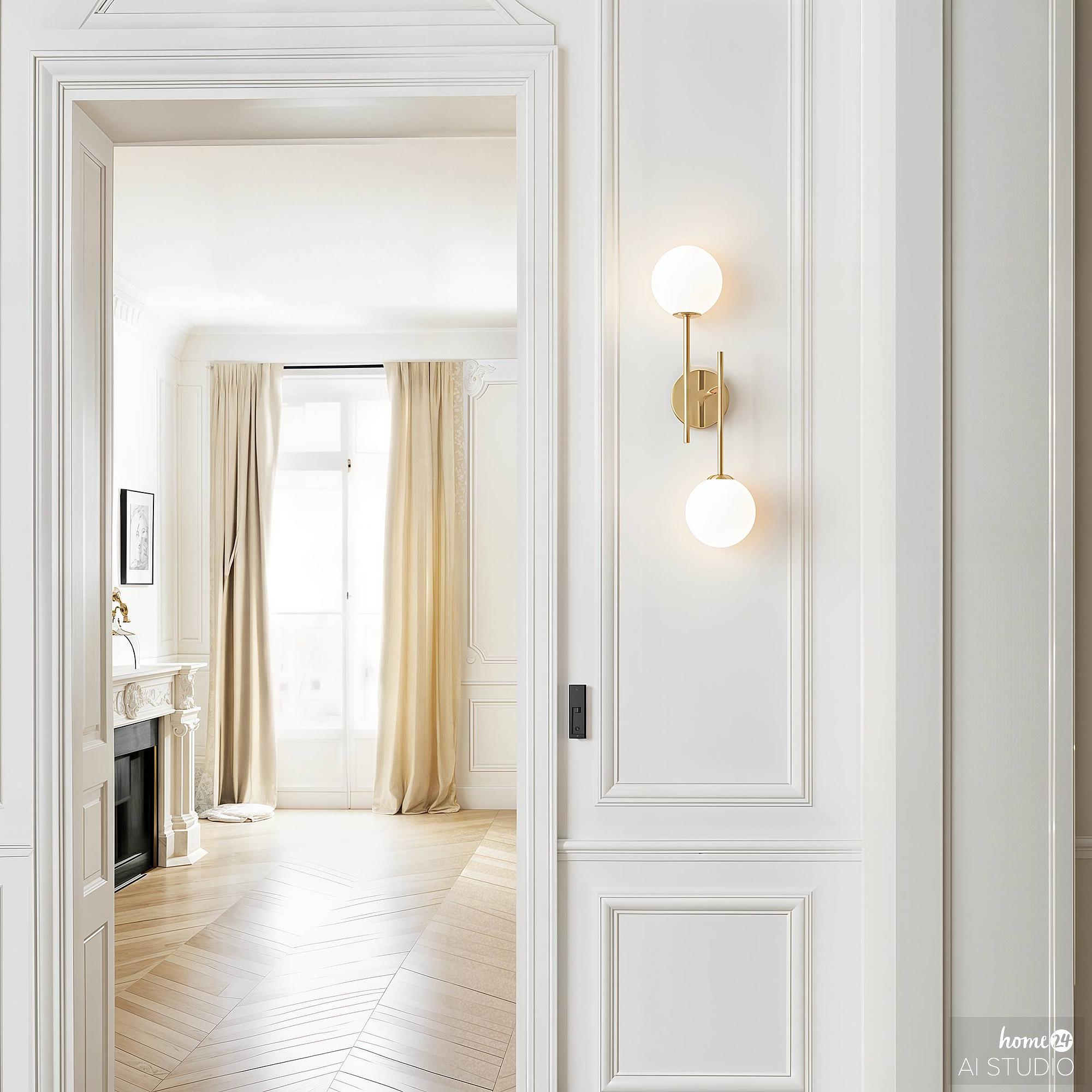 2-Flammig Rigi Akku-Wandleuchte Weiß Gold 3