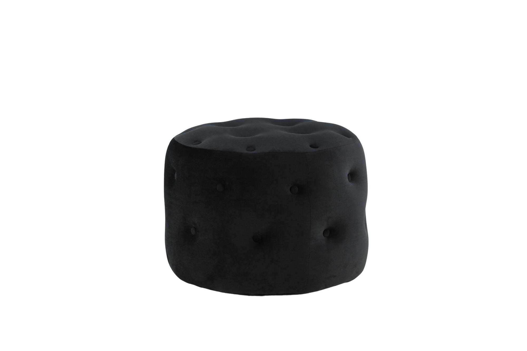 Benjamin Pouf Velvet Black 1