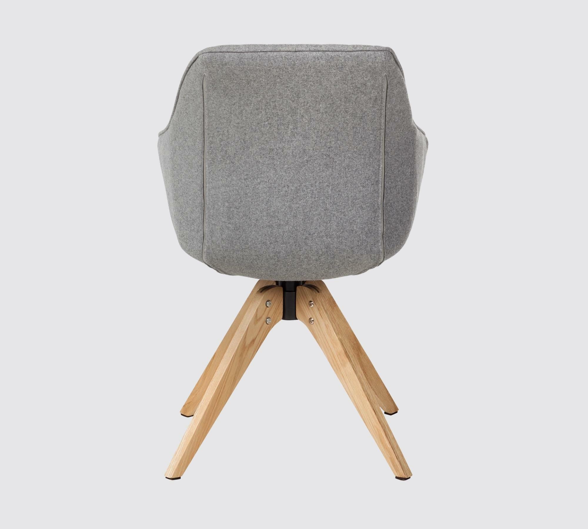 Gemütlicher Armlehnstuhl Filz Holz Mix Grau 3