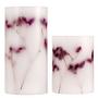 2x Shiny Bloom Wax Candle White 1