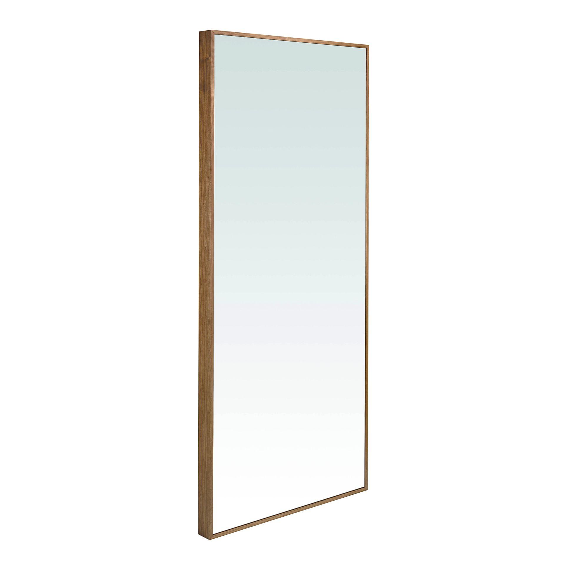 Rectangular wall mirror walnut 0