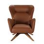Revolving armchair faux leather brown 1