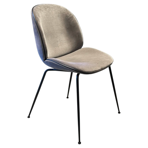 Beetle Dining Chair Stuhl Velvet Leder Pigeon Grey