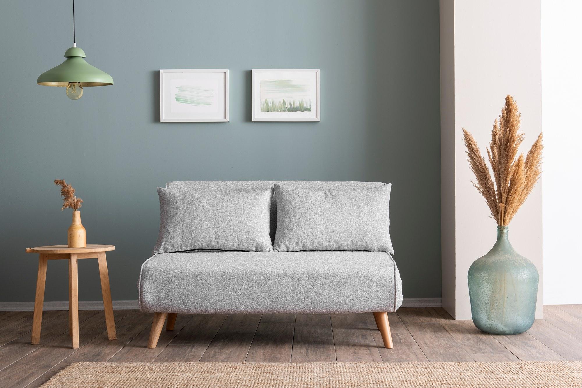 Foldable Sofa Bed 2-seater Grey 2