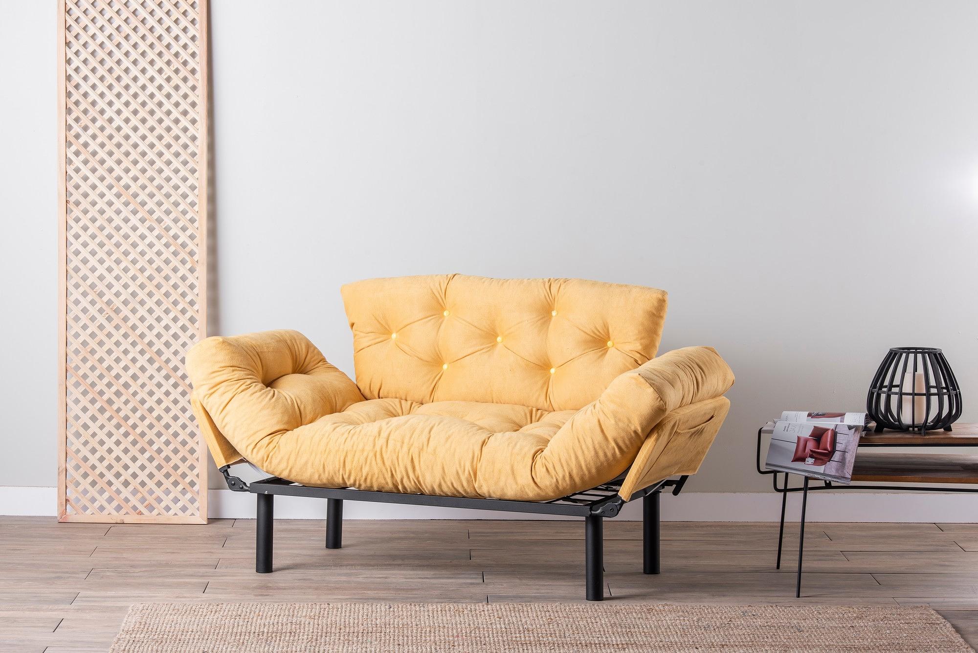 Nitta Sofa Bed 2-seater Mustard 1