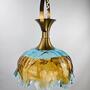 Vintage Pendelleuchte Muranoglas Messing Mehrfarbig 1