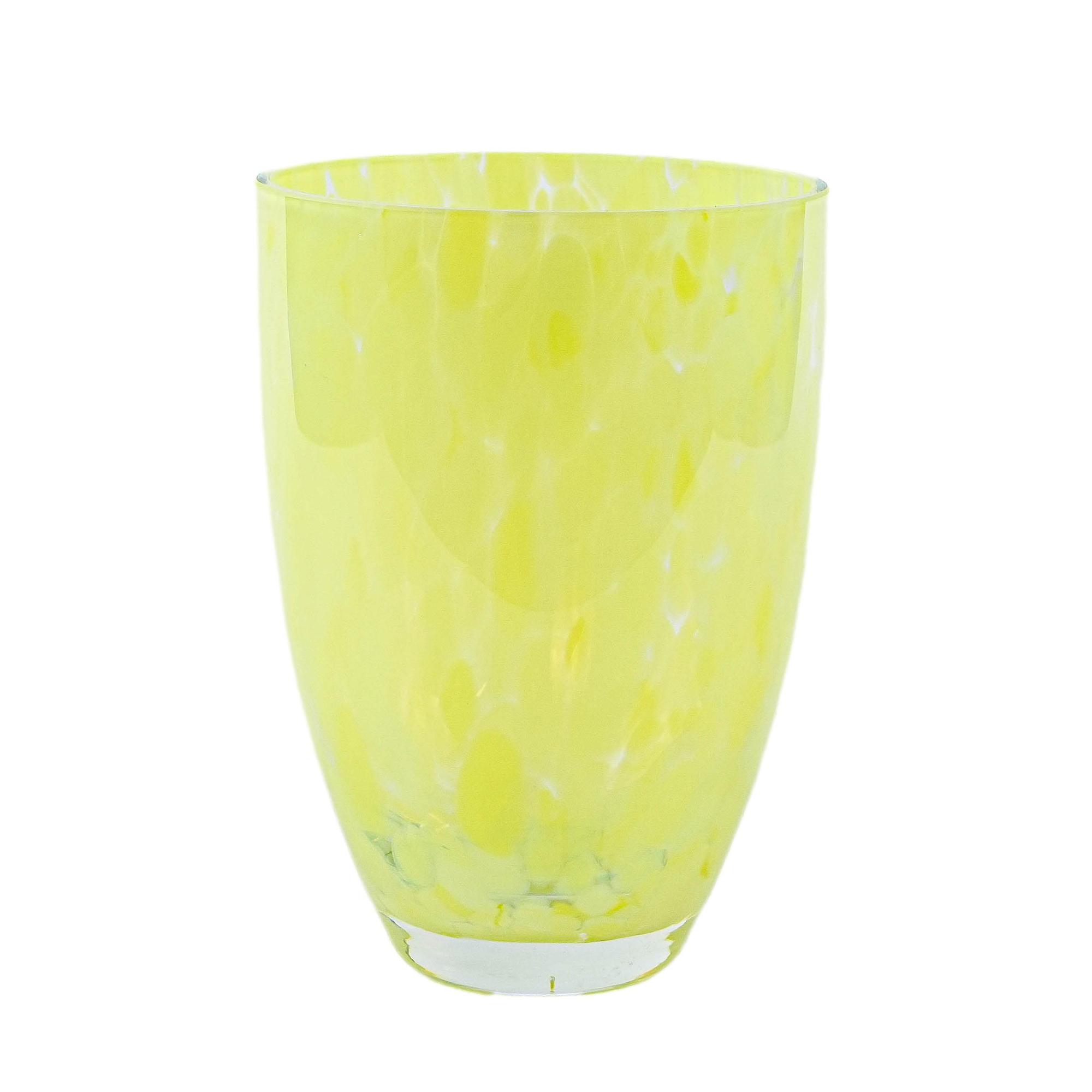 Glass Vase Lemon Yellow 1970s 0