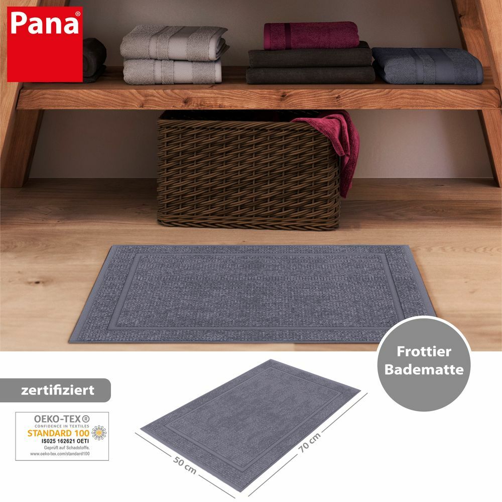 Badematte aus Baumwolle Grau Öko-Tex Standard 100 2