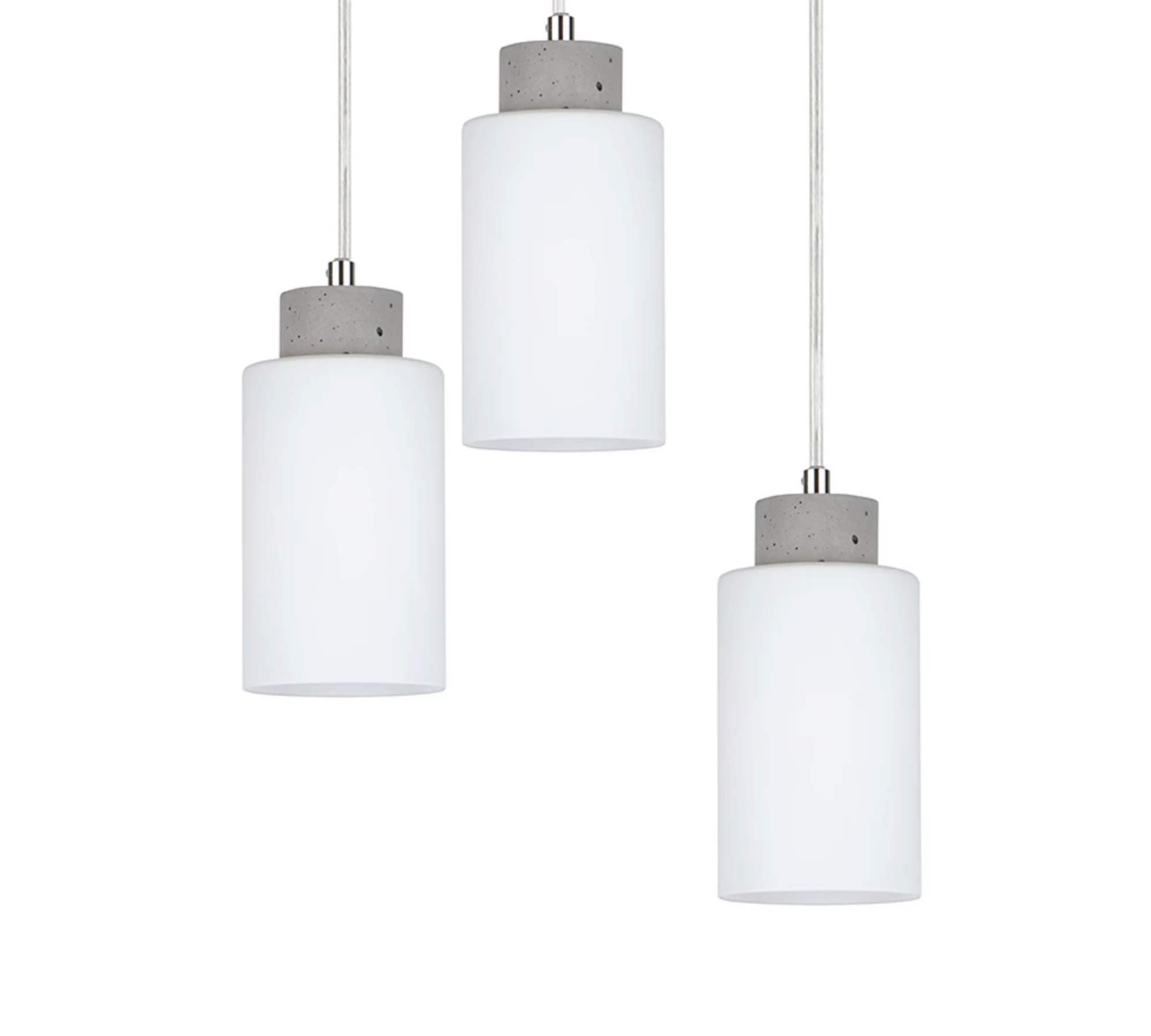 Pendelleuchte 3-flammig Milchglas Beton 0