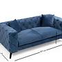 Como Sofa 2-Sitzer Blau mit schwarzen Beinen 8