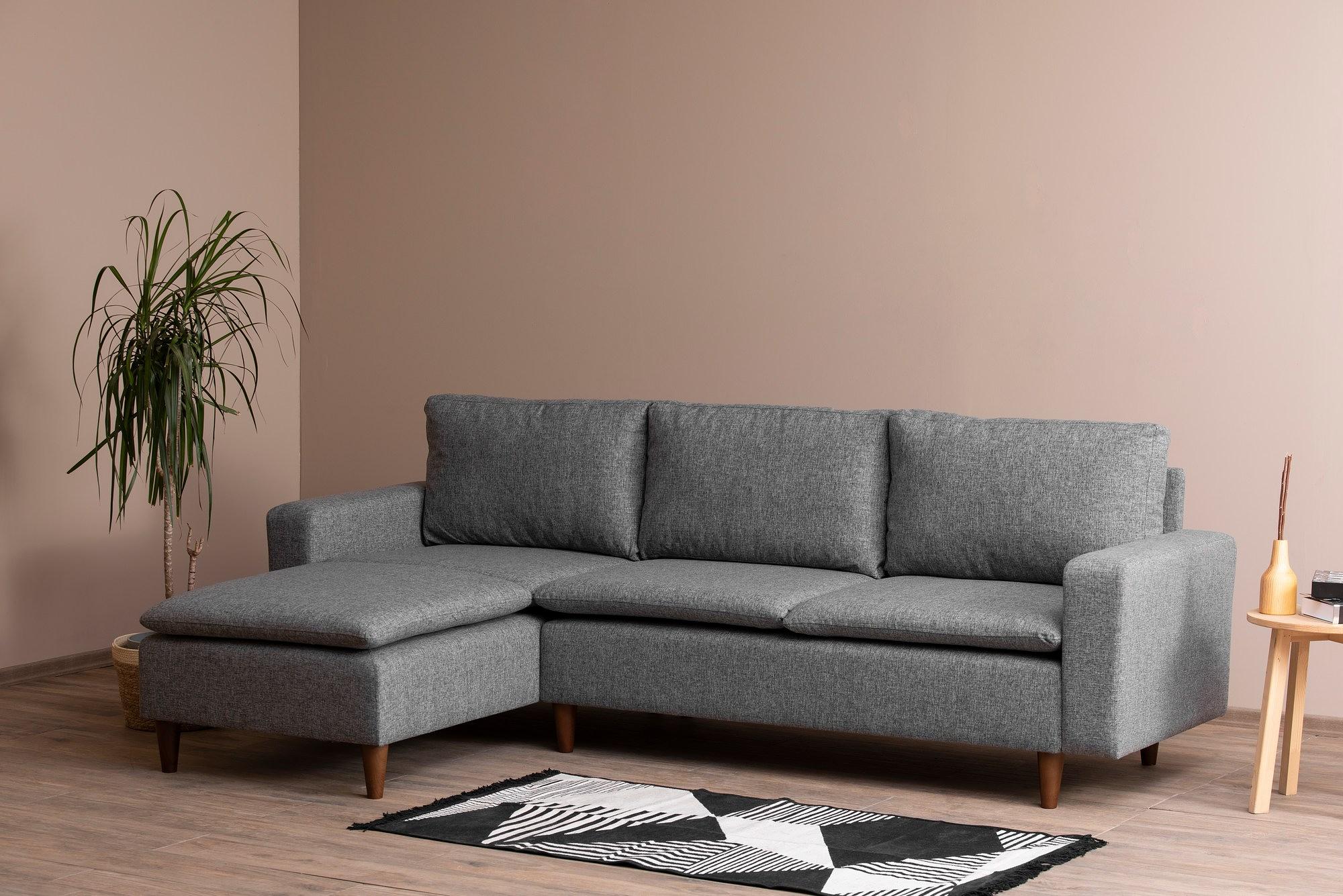 Lungo Ecksofa Hellgrau 1