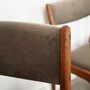 4x Vintage Stuhl Teakholz Samt Braun 1960er Jahre 6