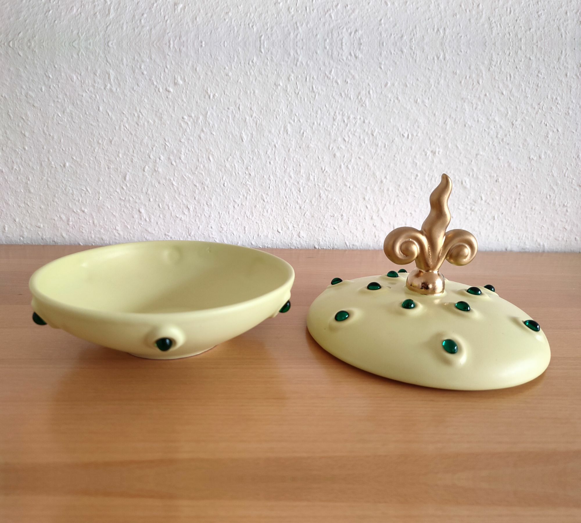 Malanotti Wien Keramikdose Grün Gold 1