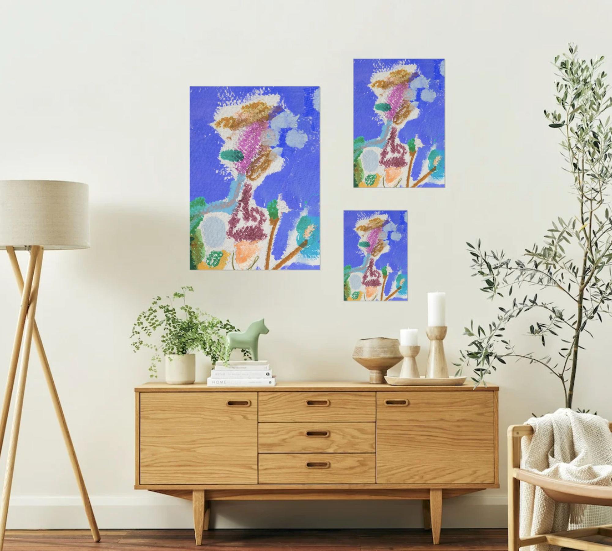 Lady Blau Art printMulticolor 4