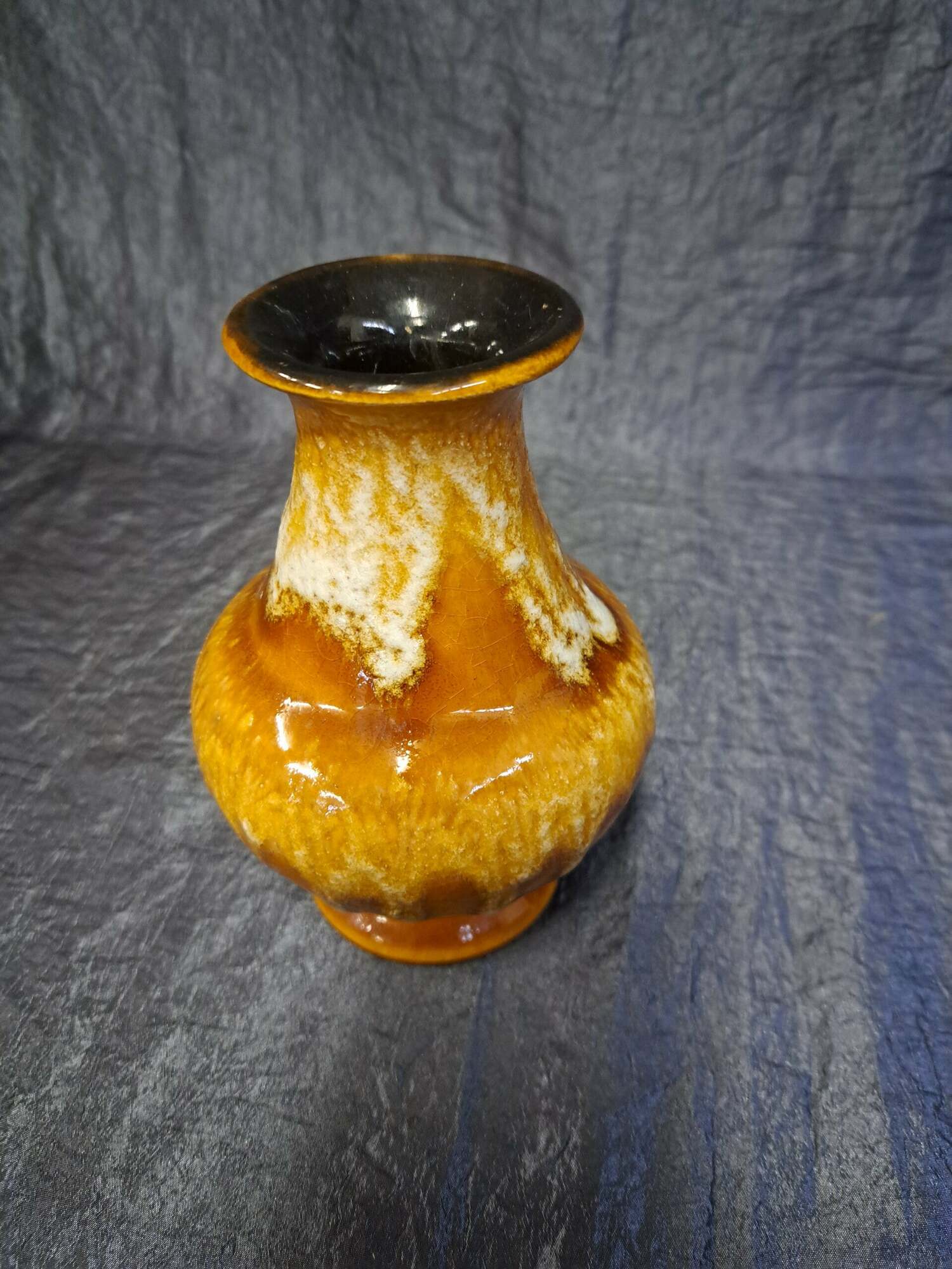 Vintage Vase Keramik Braun  2