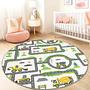 Tappeto per bambini con camion e mappa stradale multicolore ⌀180cm 0