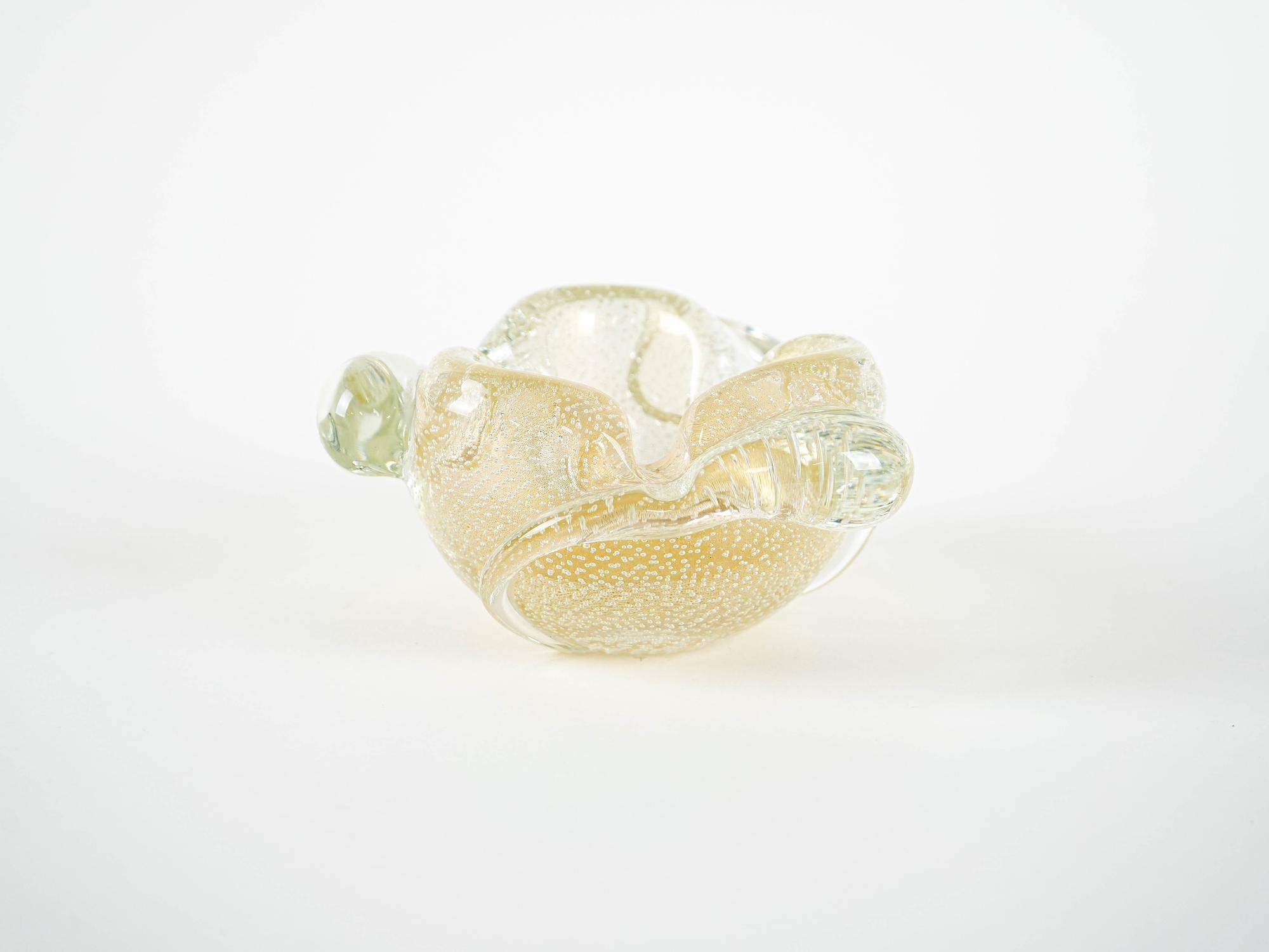 Ashtray Murano glass Yellow 1960s 1