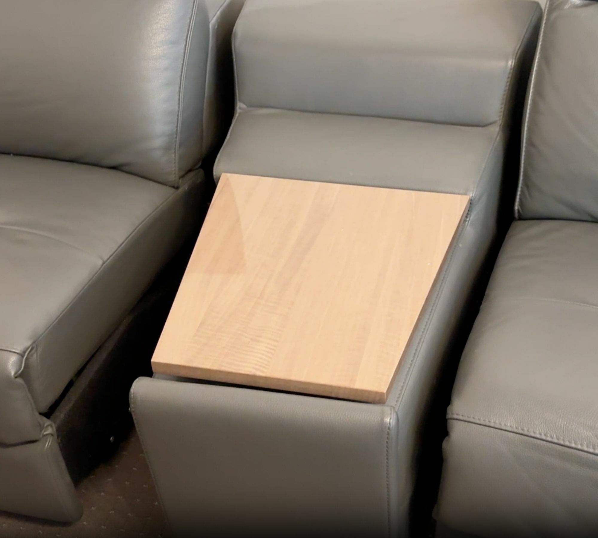 Kinosofa 2-Sitzer Leder Grau 3