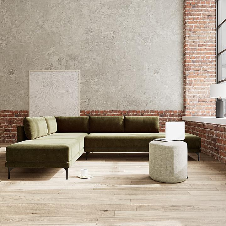 Vivica Sofa Recamiere Right Moss Olive 1