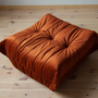 Togo Armchair and Ottoman Set Velvet Amber-Orange 7
