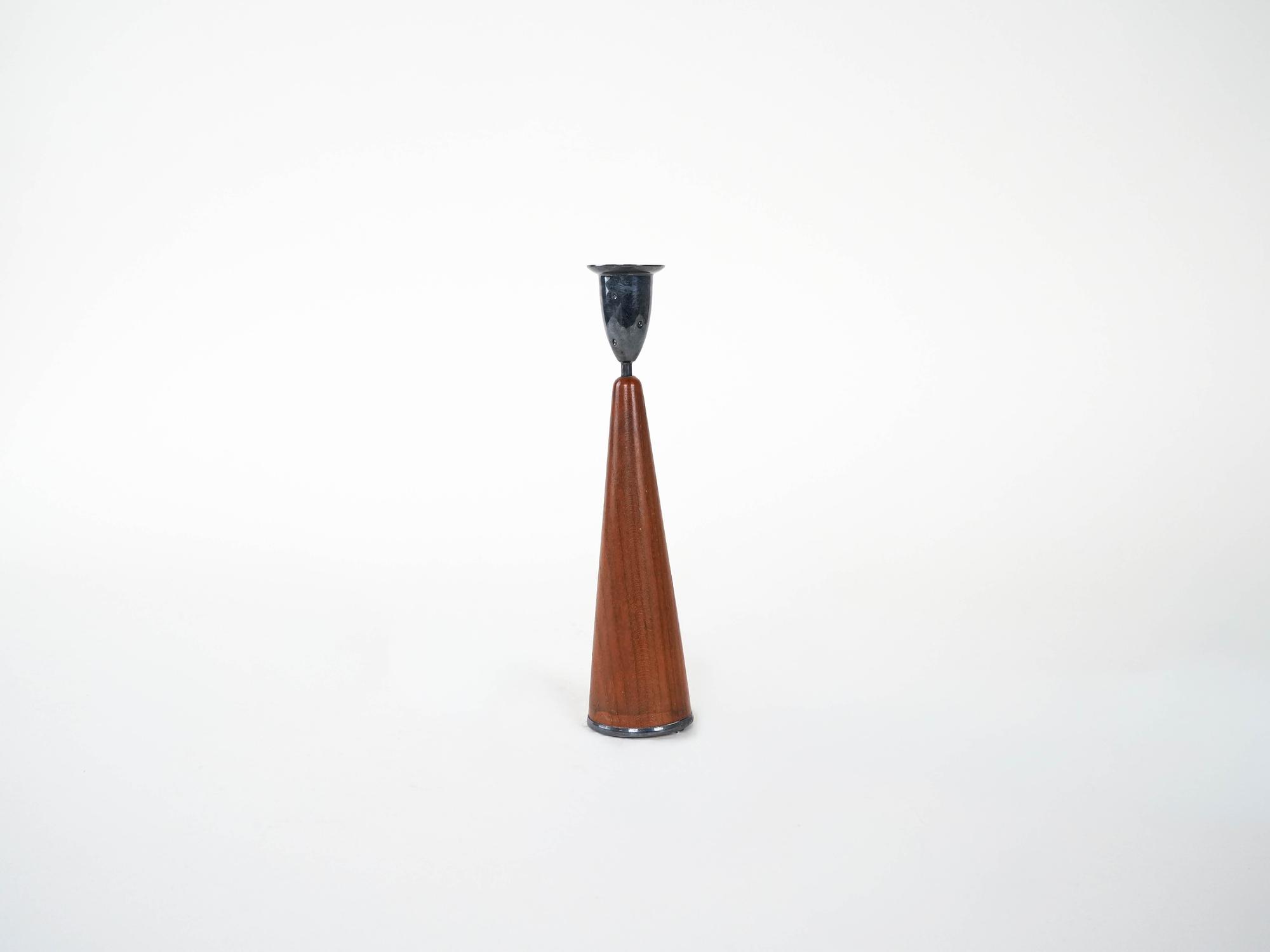 Teak Candlestick 1960s 1