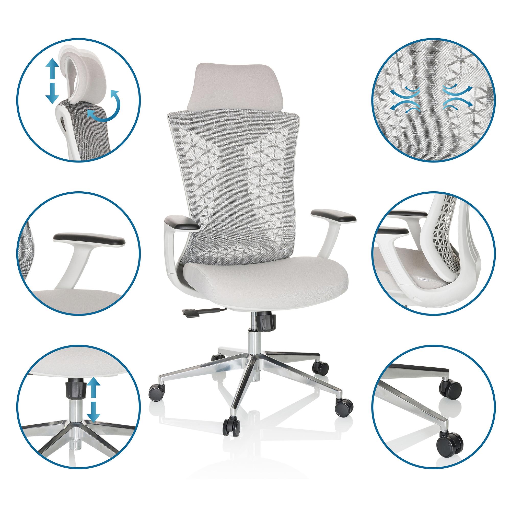 FALEO W Bürostuhl Netzstoff Grau 2