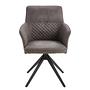 Armchair YEVOY Set of 2 Microfiber Iron Dark Grey 4