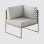 Loungeecke aus gebürstetem Edelstahl mit Teak  0