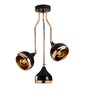 Pendant lamp 3 elements Height adjustable Metal Black 4